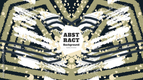 Abstract background illustration. Colorful lines, spots, dots and paint strokes. Decorative symmetric wallpaper, backdrop. Hand drawn texture, decor elements and shapes. Eps10 vector.