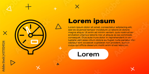 Line Water meter icon isolated on yellow background. Colorful outline concept. Vector Illustration.