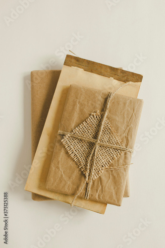 Kraft Paper Wrapped Parcel Twine Tied Bundle