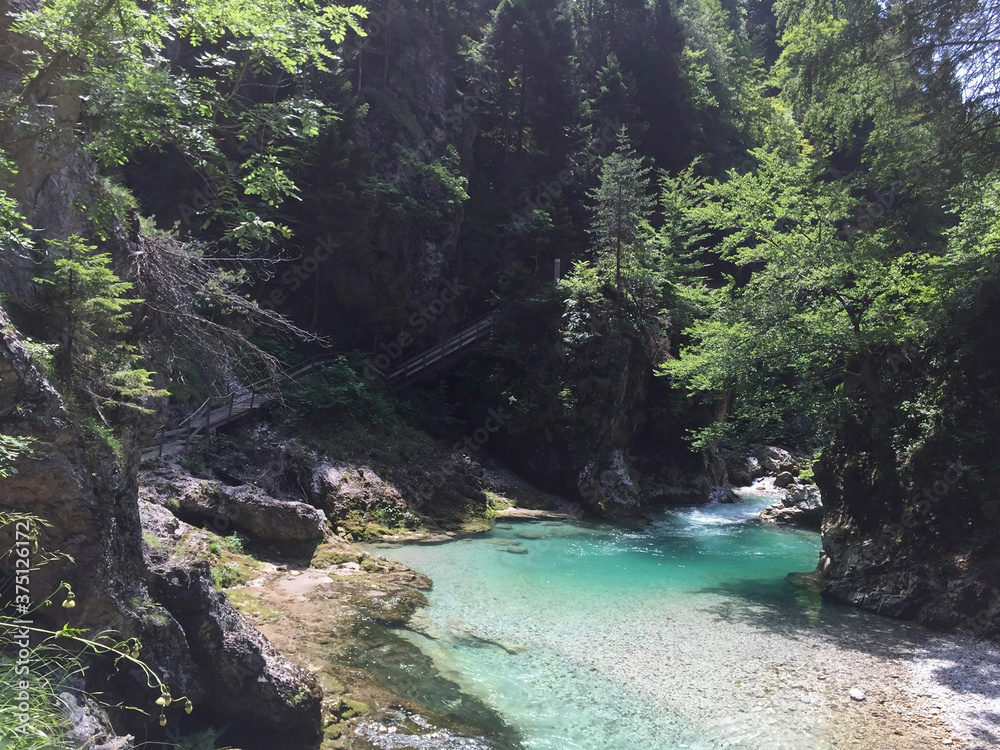 Fototapeta premium a wonderful river in the alps