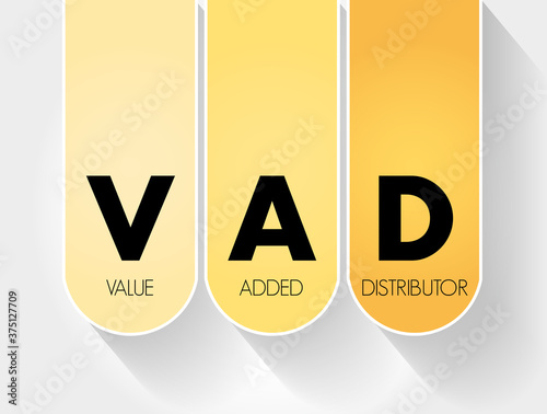VAD - Value Added Distributor acronym, business concept background