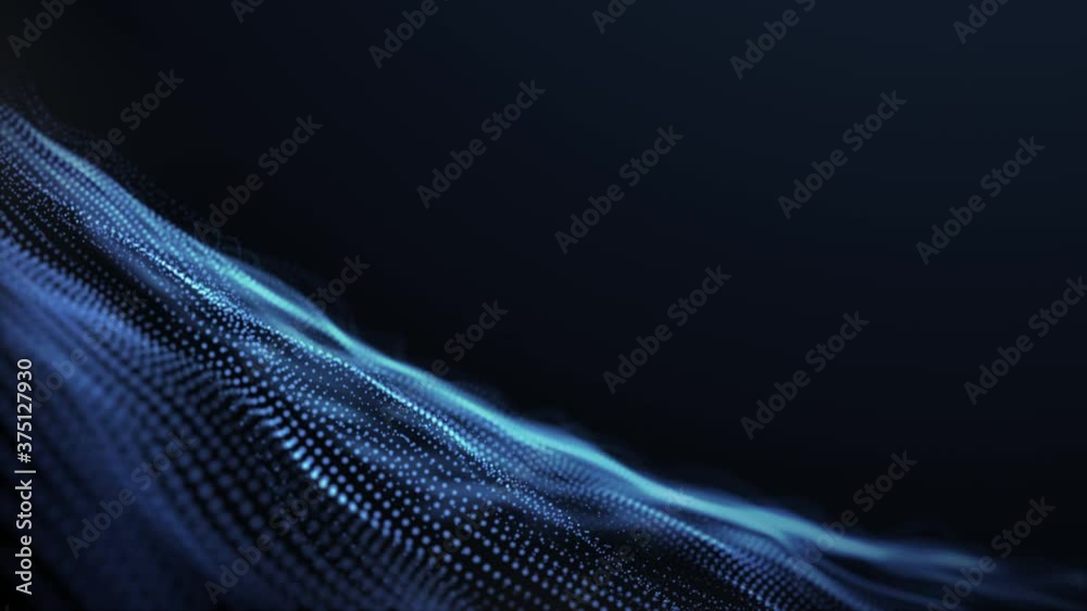 Abstract digital particle wave and light abstract background ,animation cyber or technology background.