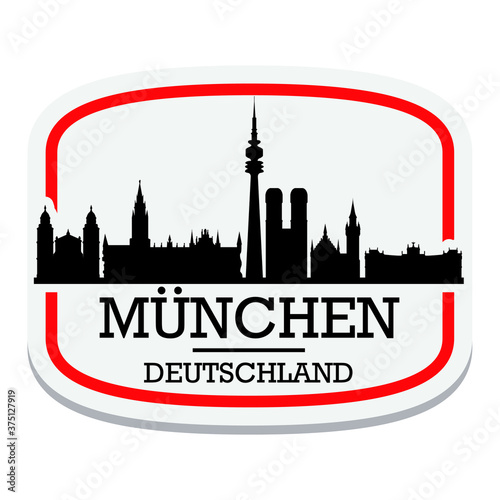 Munich Germany Label Stamp Icon Skyline City Design Tourism Logo.