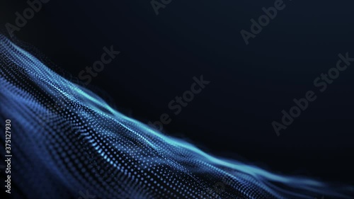 Abstract digital particle wave and light abstract background ,animation cyber or technology background.