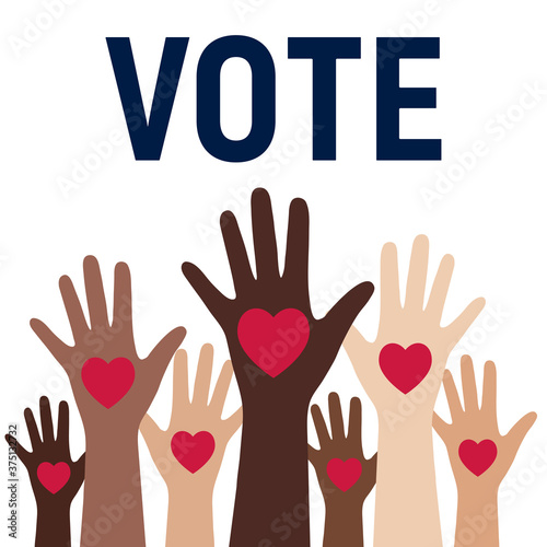 VOTE Presidential Election in 2020.  Black lives matter poster. Vector. 