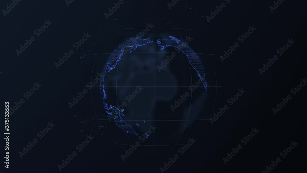 Digital earth rotating,Concept 3d animation social future technology abstract business scientific global network,animation digital grid data communication technology background.