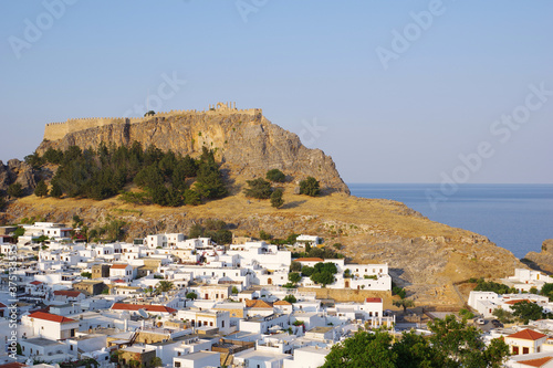 Panorama du village de Lindos, sur l'île de Rhodes