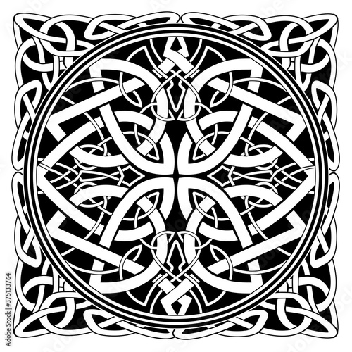 Ancient pagan Scandinavian sacred symbols and ornaments - Celtic cross, knot, a symbol of the Druids, Triskele, Odin's Horn