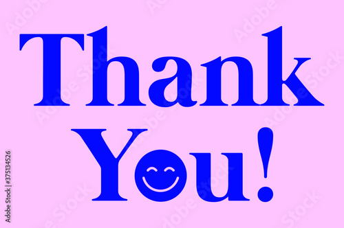 Happy Thank You Slogan T-shirt print design. Text with Happy face icon. Smile face symbol. Logo, Vector banner design, advertisement.