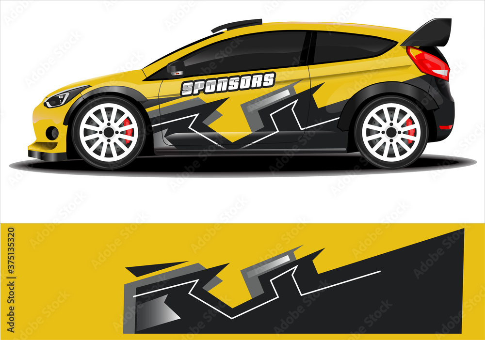 Sport car wrapping decal, print design