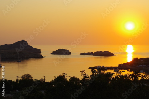 Lever de soleil sur Lindos