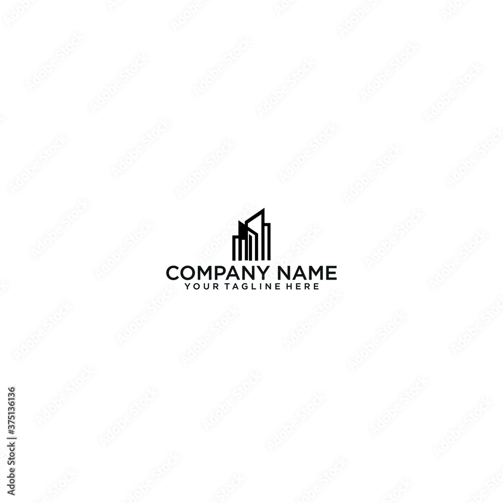 Real estate building logo identity Premium
