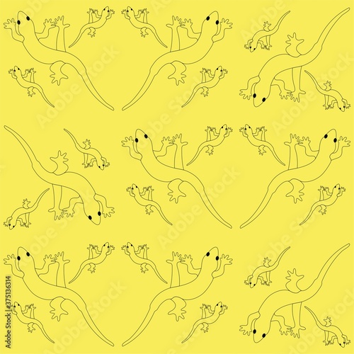 Lizard Cute Illustration, Cartoon Funny Character, Pattern Wallpaper 
