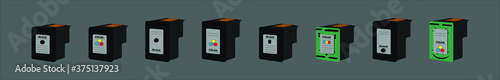 set of cartridge cartoon icon design template with various models. vector illustration