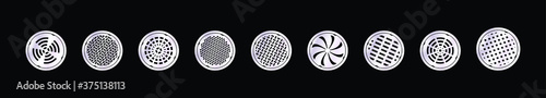 set of manhole cartoon icon design template with various models. vector illustration