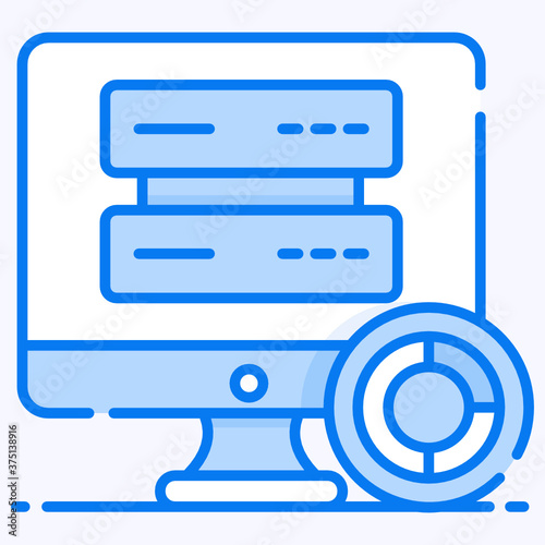 
Secondary data storage, vector in editable style 
