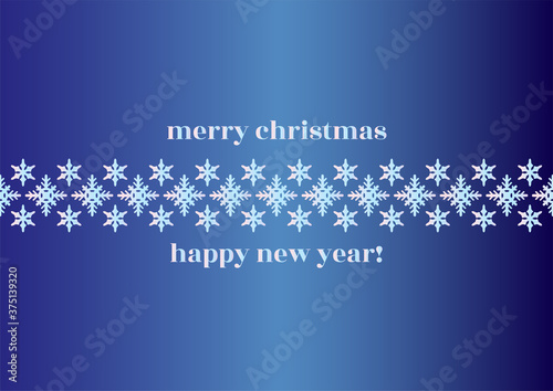 Blue Christmas background with snowflakes. Beautiful winter Christmas frame. Vector illustration
