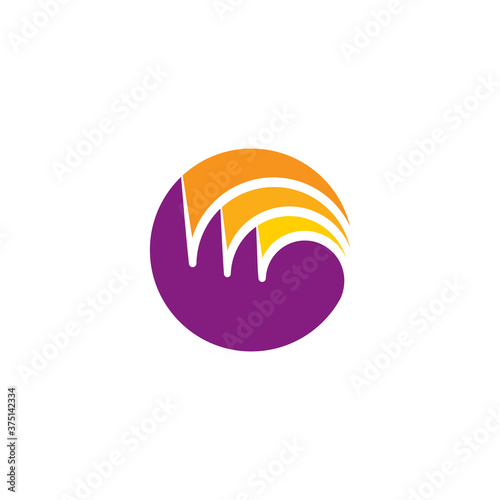 Round folded paper roll for digital printing center, printing house, publishing house. Vector logo