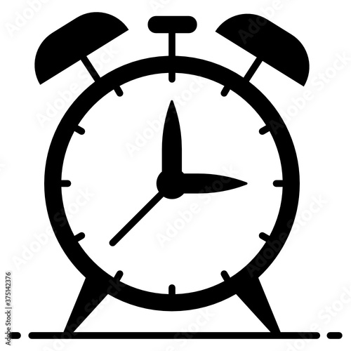 
Electronic alarm clock icon, design of ringing clock concept 
