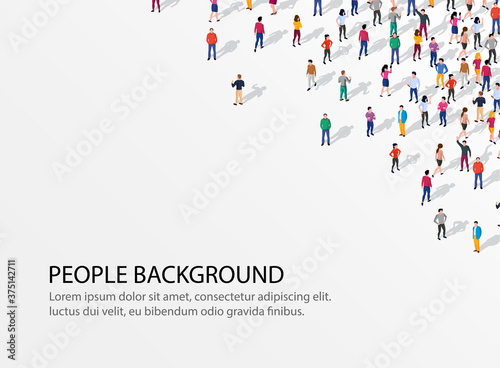 Large group of people on white background. People communication concept.