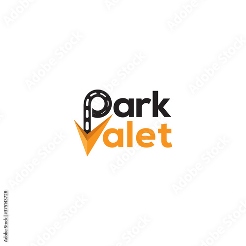 Parking lot and valet profession, vector logo design
