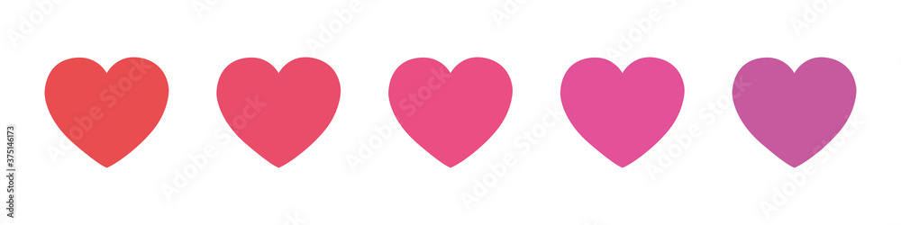 Set of hearts of different colors isolated on a white background. Love concept. Valentine's Day. Vector illustration
Set of hearts of different colors isolated on a white background. Love concept. Valentine's Day. Vector illustration