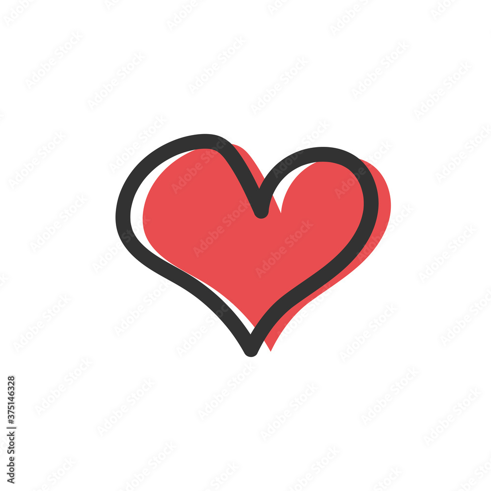 Heart isolated on a white background. Love concept. Valentine's Day. Vector illustration
