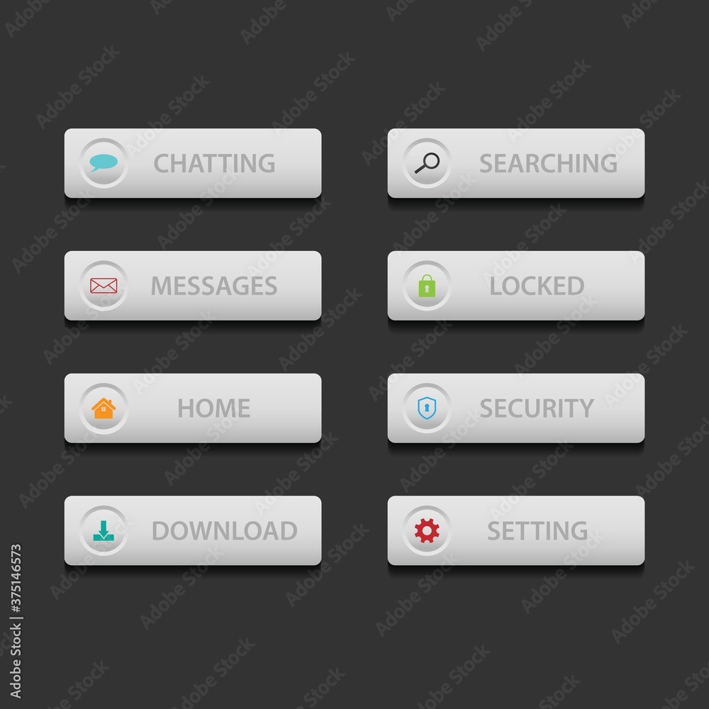 Colorful web button on a dark background Colorful web button on a dark background