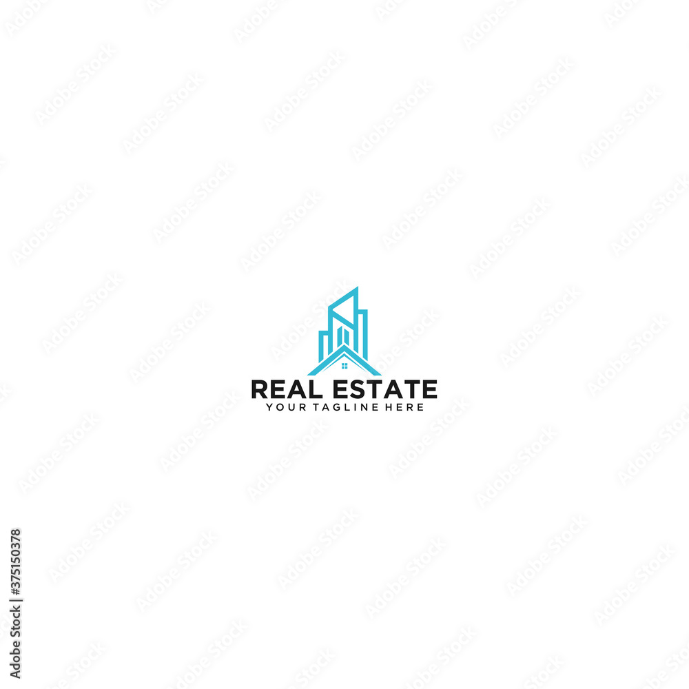 real estate logo design template, Construction Architecture Building symbol vector premium
