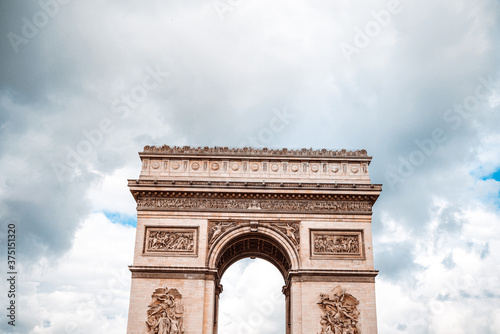 Arc de Triomphe in Paris, one of the most famous monuments, Paris, France.