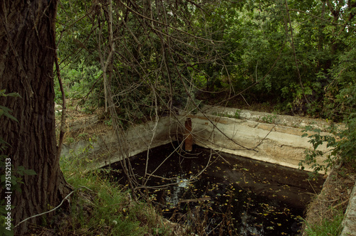 Tela old abandoned Soviet reservoir for sewage