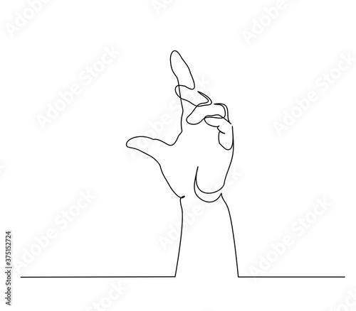 Hand showing something sign. Continuous one line art