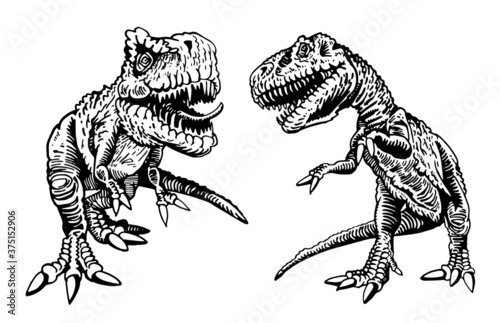 Vector collection of dinosaurs , graphical elements isolated on white