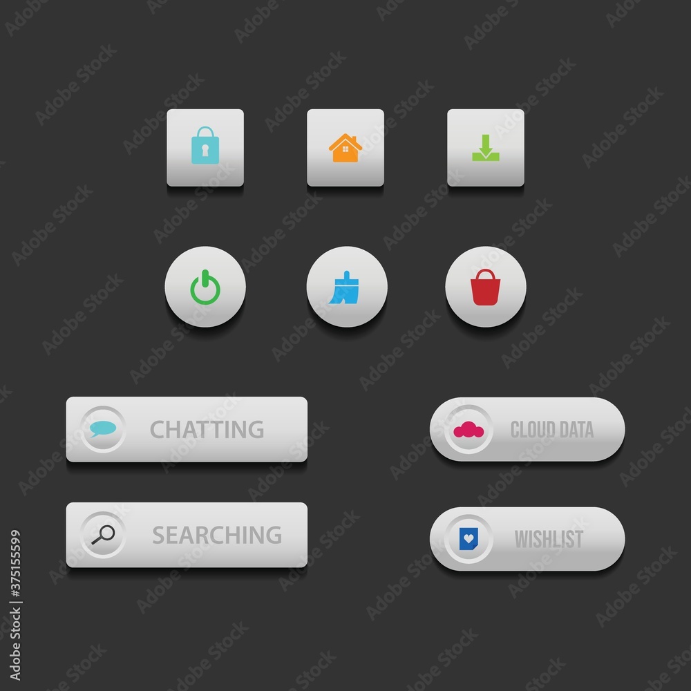 Colorful web button on a dark background Colorful web button on a dark background