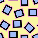 Seamless pattern with rectangles. Yellow, blue, purple, and black. Pattern for fabric, Wallpaper, postcards, gift packaging.
