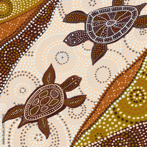 Ornament in the style of Australian aborigines.