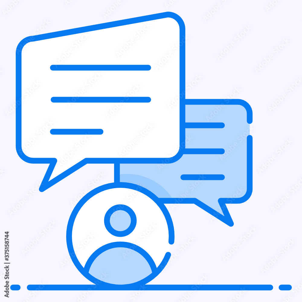 Remarks or statements made, comments in trendy flat style
Remarks or statements made, comments in trendy flat style
