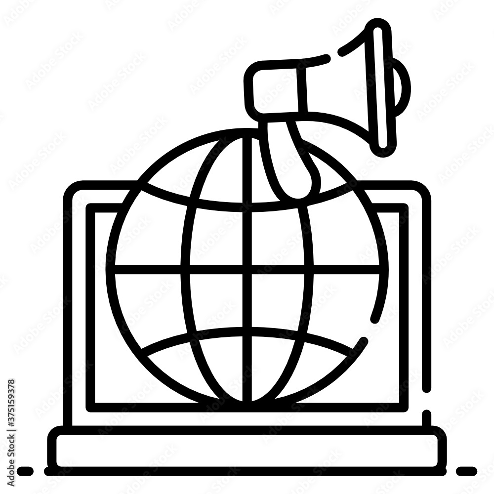 Global marketing, globe with megaphone concept in style
Global marketing, globe with megaphone concept in style