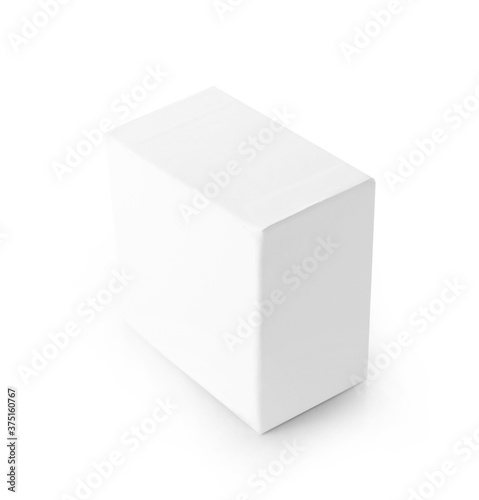 close up of a white box on white background