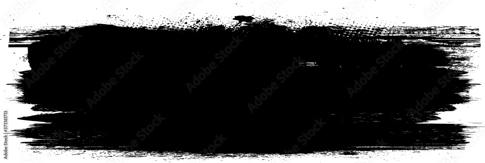 Grunge Paint Roller . Vector brush Stroke . Distressed banner . Black stripes isolated. paintbrush collection . Modern Textured shape . Dry border in Black . Bulge lines