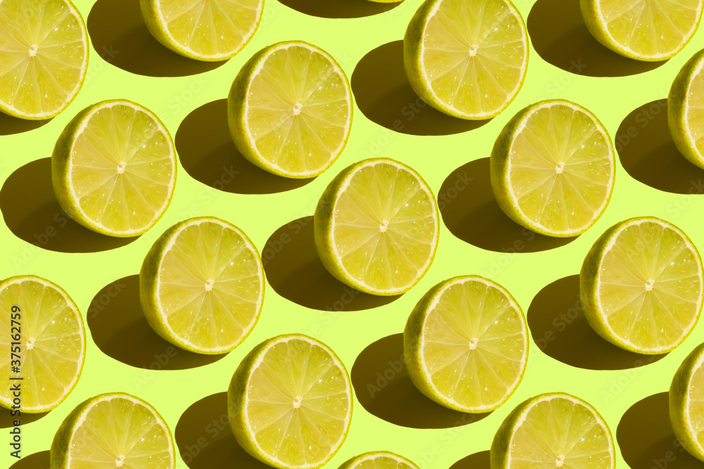 Seamless green pattern of cut limes Seamless green pattern of cut limes