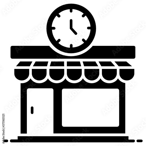 
Trendy style of watch shop icon, retail building vector 
