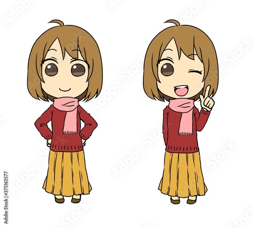 マフラーの女性
