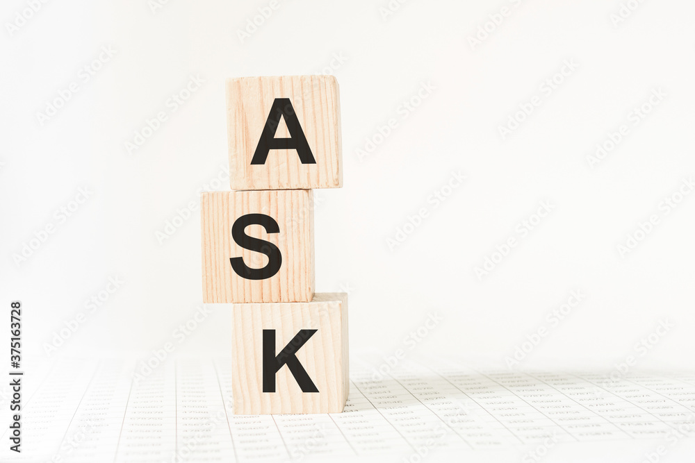 words on wooden cubes, white background. business concept