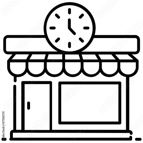 
Trendy style of watch shop icon, retail building vector 
