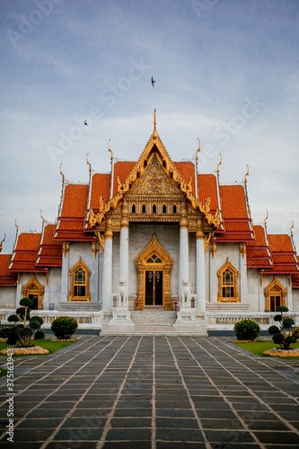 Temple at sunrise in Bangkok, Thailand