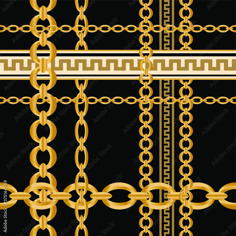 seamless pattern with golden chains seamless pattern with golden chains
