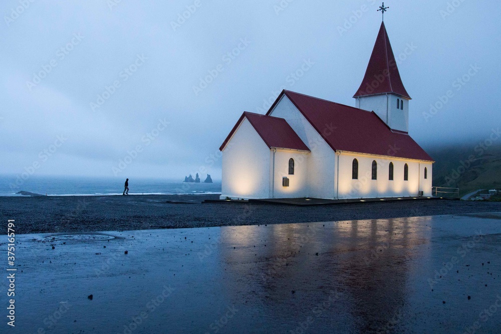 Church in the evening, Iceland Church in the evening, Iceland