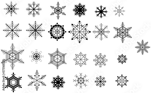 アートな雪の結晶のベクターデザイン素材。