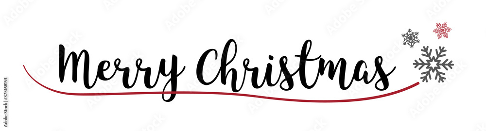 Merry Christmas lettering with snow flakes Merry Christmas lettering with snow flakes